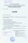 Tourism Industry License (English Version)  &raquo; Click to zoom ->